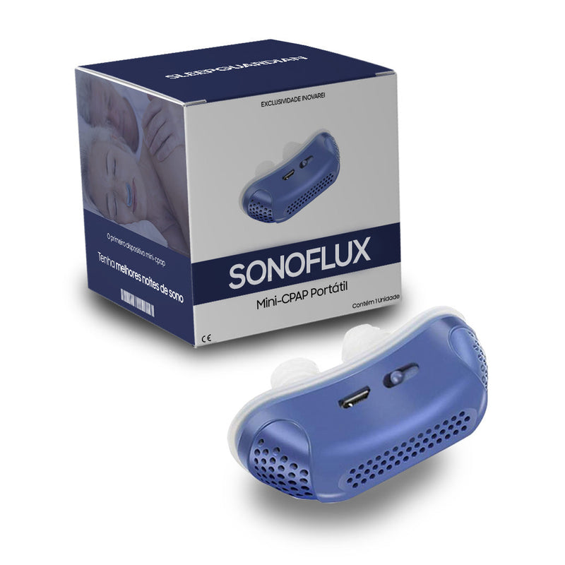 (COMPRE 1 LEVE 2) Dispositivo Eletrônico Mini-CPAP Anti-Roncos SonoFlux®