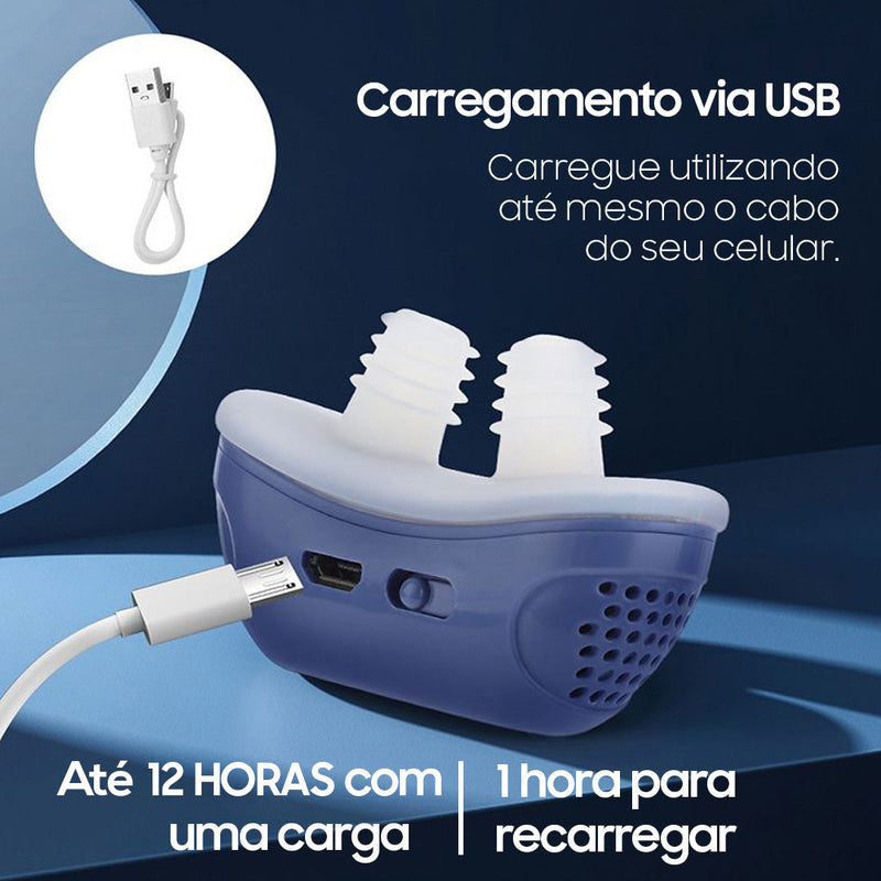 (COMPRE 1 LEVE 2) Dispositivo Eletrônico Mini-CPAP Anti-Roncos SonoFlux®