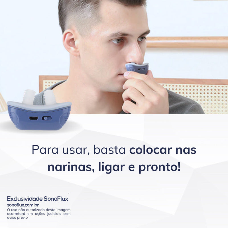 (COMPRE 1 LEVE 2) Dispositivo Eletrônico Mini-CPAP Anti-Roncos SonoFlux®